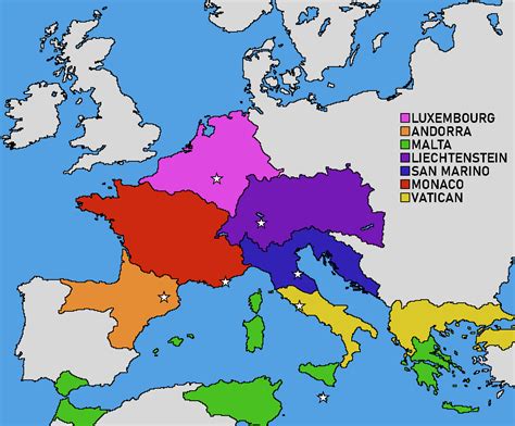 The 7 smallest countries in Europe as empires. : imaginarymaps