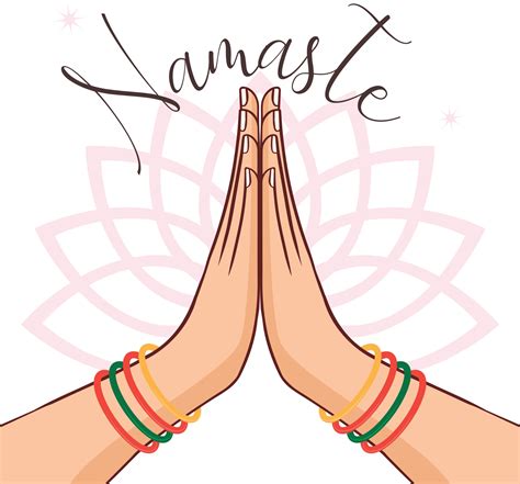 Illustration of karma depicted with Namaste, Indian women's hand ...