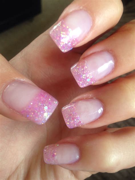 Pink glitter tips | Ombre nails glitter, Nails, Hippie nails