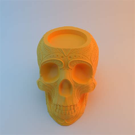 Skull Halloween Candle Holder 3D Print STL File for 3D - Etsy