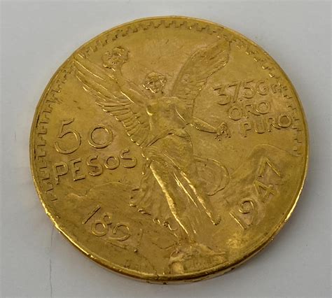Lot - Mexico 50 Pesos "Centenario" Gold Coin (With Denomination)
