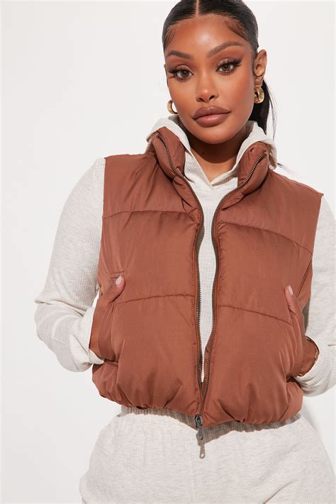 Live More Puffer Vest - Brown | Fashion Nova