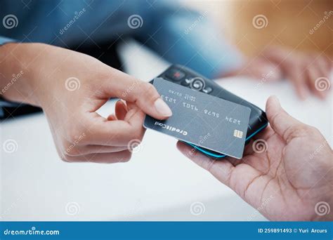 Credit Card, Payment and Nfc with the Hand of a Customer Scanning a ...