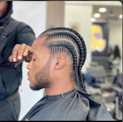 Straight Back Stitch Braids in 2025 | Cornrow hairstyles for men, Mens ...