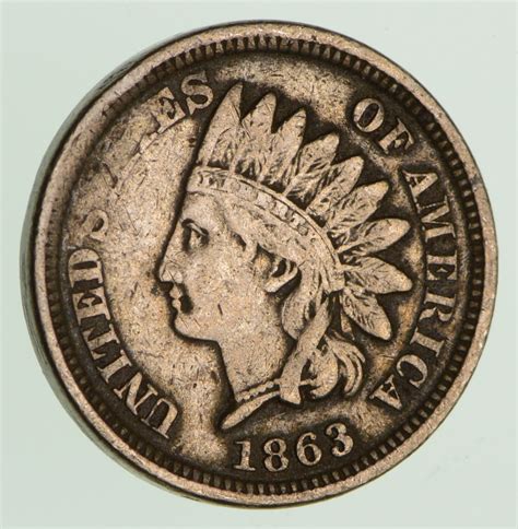 Civil War Era - 1863 Copper Nickel Indian Head Cent - Historic ...