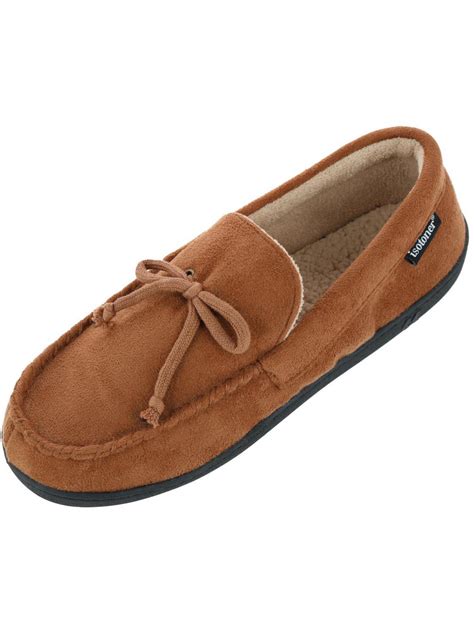 Isotoner Microsuede Moccasin Slipper with Whipstitch (Men) - Walmart.com