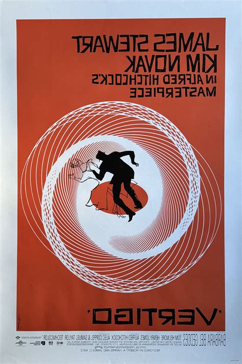 Original Vertigo Movie Poster - Alfred Hitchcock - James Stewart