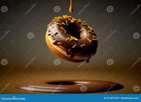 AI GENERATIVE, Delicious Chocolate-dipped Donuts Fly through the Air ...