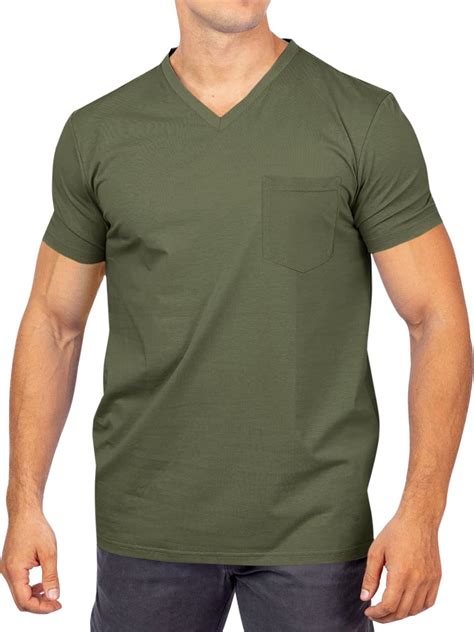 Runcati Mens Cotton V Neck T-Shirts Short Sleeve Casual Basic Summer ...