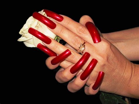 Pin by Михаил on nails | Long red nails, Long square nails, Red acrylic ...