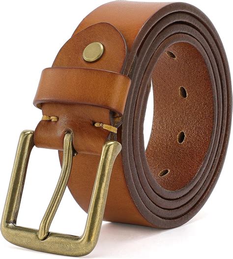 MAOYA Thicken Full Grain Leather Mens Belt Heavy Duty Mens Work Belt ...