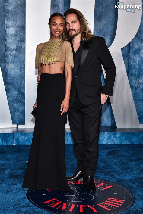 Zoe Saldana Flashes Her Nude Tits at the 2023 Vanity Fair Oscar Party ...