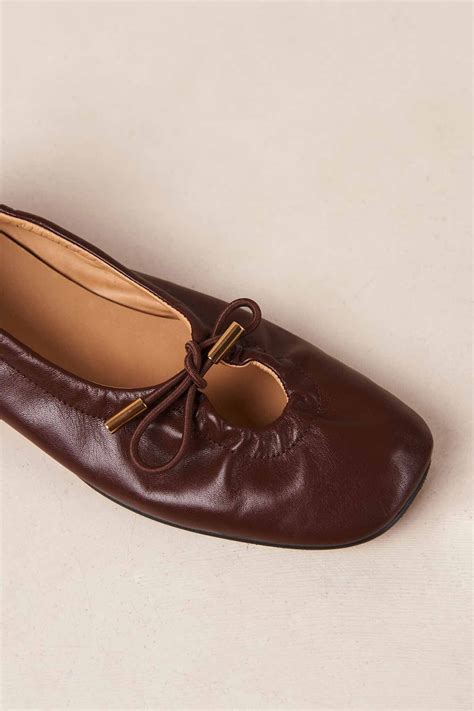 ALOHAS - Rosalind Brown Leather Ballet Flats – M.PATMOS