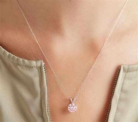 Vida Lab Diamonds Pink Lab Created Pendant w/ Chain, 14K Gold - QVC.com