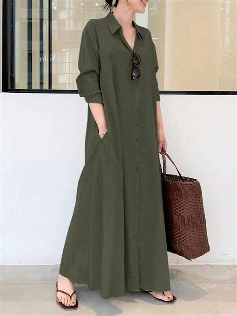 Women's Extra Long Shirt Dress | ファッション レディース, ファッション, マキシドレス