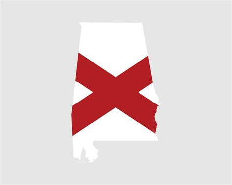 Alabama Map Flag. Map of Alabama, USA with the state flag of Alabama ...