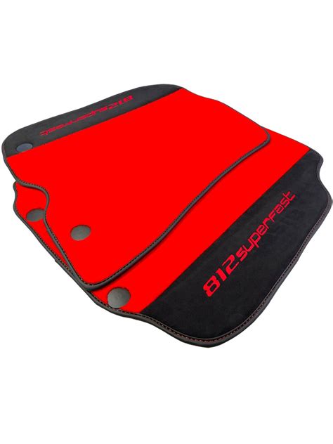 Red Floor Mats for Ferrari 812 Superfast 2018-2022 Alcantara Leather ...