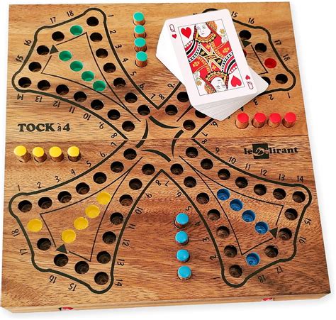 Juego de TOC a 4 Colores - Tock de 2 a 4 Jugadores, Juego de Mesa Familiar, Madera Maciza Eco ...
