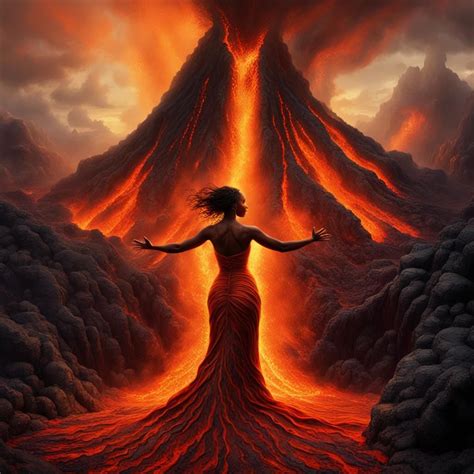 Pele, goddess of volcanoes and fire - AI Generated Artwork - NightCafe ...