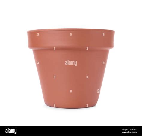 Stylish terracotta flower pot isolated on white Stock Photo - Alamy
