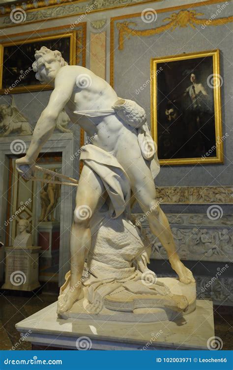 Marble Sculpture David by Gian Lorenzo Bernini in Galleria Borghese ...