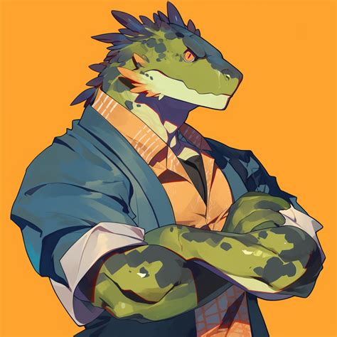 anthromorphic lizard furry art --niji 6 | furry.ai