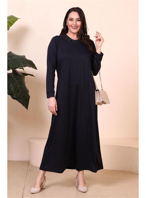 Navy Blue - Plus Size Dress