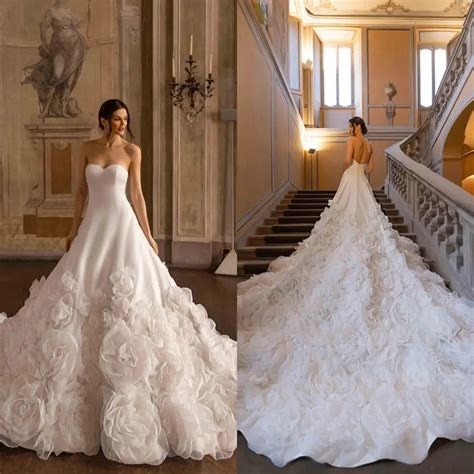 Luxury-A-Line-Vestido-De-Novia-Sweetheart-Strapless-Wedding-Dresses-Ruffles-Ruched-Sweep-Train ...