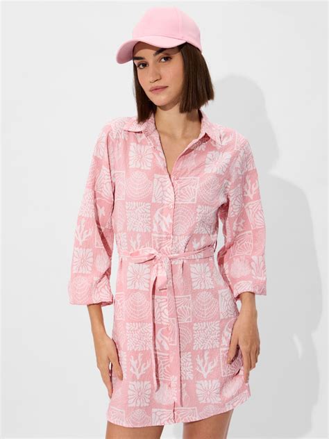 Buy Textured Shirt Dress: Marina Online at The Souled Store.