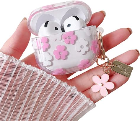 Amazon.com: PHOEACC for Airpod 4 Case Cute Aesthetic Floral Marble ...