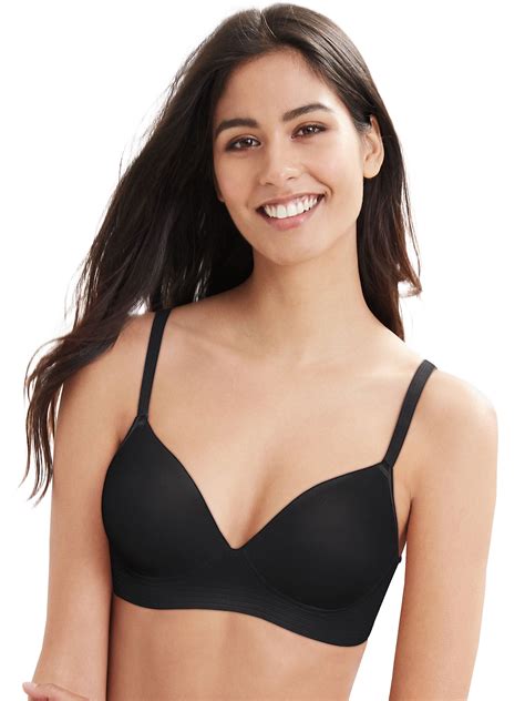 Hanes Ultimate Women's Wireless Bra with No-Dig Support Black S ...