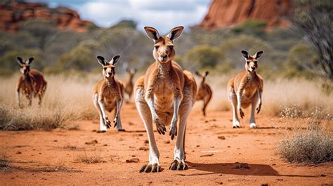 Premium AI Image | A group of kangaroos in the Australian outback