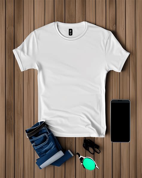 Maquette de t-shirt blanc blanc · Creative Fabrica
