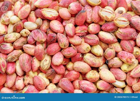 Closeup View of Freshly Harvested Pistachio Nuts. Healthy Food Stock ...
