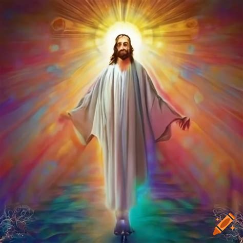 Image of Jesus radiating divine light on Craiyon