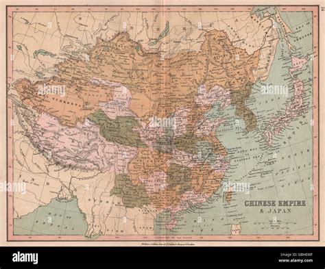 Old Map Of Chinese Empire China Dynasty Map Hi Res Stock Photography