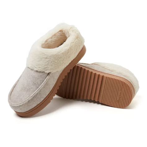 Dearfoam Ladies Clog Slipper Oatmeal Heather - Walmart.com