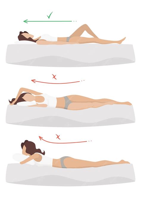 Premium Vector | Correct and incorrect sleeping body posture healthy ...