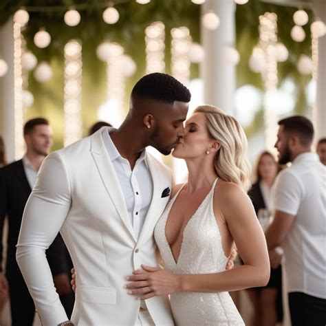 Married White Mother Kissing Young Black Man | Stable Diffusion Online