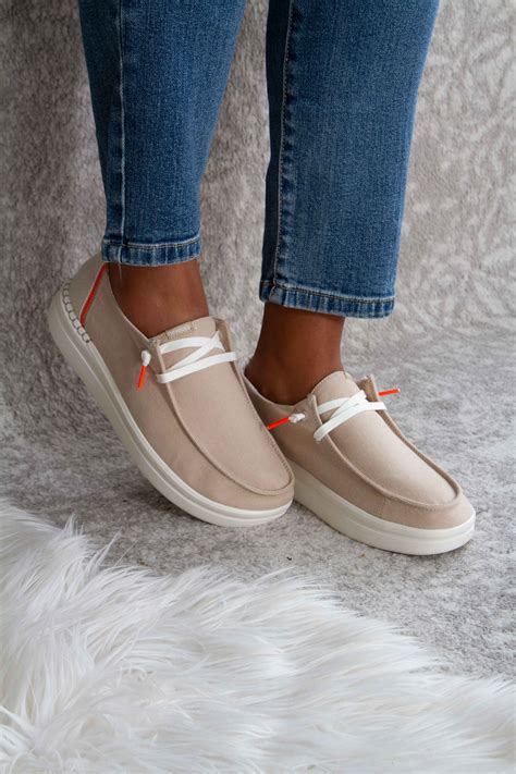 Hey dude shoes women s wendy shoes in chambray white nut 121410121 5 ...