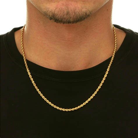 18K Solid Gold Rope Chain Necklace Men Women 18" 20" 22" 24" 26" 30" | eBay