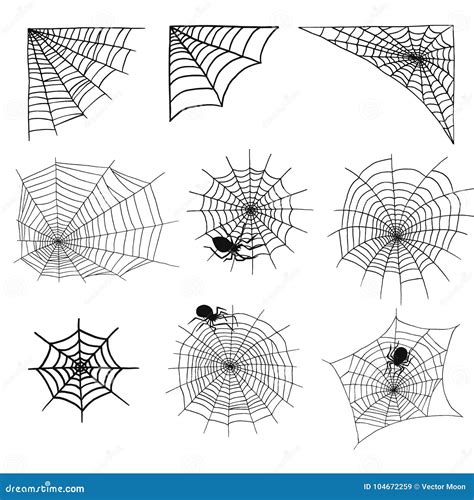 Spiders and Spider Web Silhouette Spooky Nature Halloween Element ...