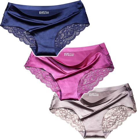Sexy Lace Underwear for Women Frozen Silk Seamless Panties with Silky ...