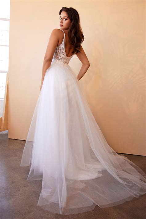 LaDivine CD0195W Illusion Sides Scoop Back Wedding Dress - MadameBridal.com