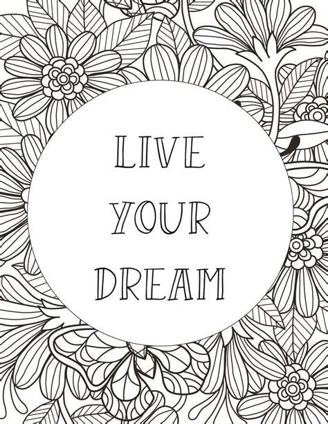50 Best Printable Inspirational Quote Coloring Pages - World of Printables