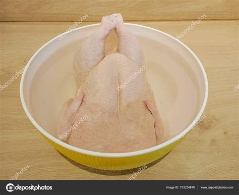 Defrosting Chicken Bowl Water Kitchen Table — Stock Photo © AKFILMS ...