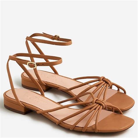 J. Crew Hazel Strappy Sandals in Leather Burnt Caramel Size 6.5 ...