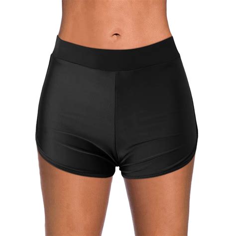 Women's Swim Shorts High Waisted Bathing Suit Bottoms Swimsuit Boy ...