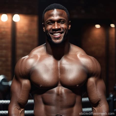 create a realistic image of a shirtless black muscular man kissing a ...