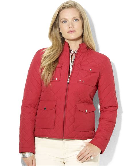 Lauren Ralph Lauren Plus Size Jacket, Quilted Mock-Neck - Plus Size ...